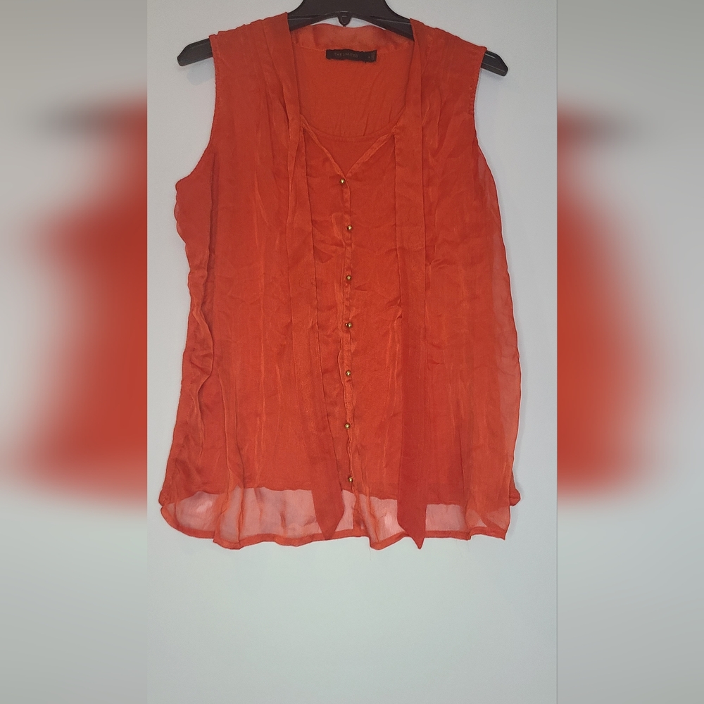 The Limited Mixed Media Orange Shell Top XL